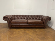 Used Brown Leather Chesterfield Sofa