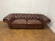 Used Brown Leather Chesterfield Sofa