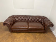 Used Brown Leather Chesterfield Sofa