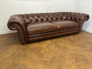 Used Brown Leather Chesterfield Sofa