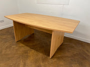 Used Light Beech 1800mm x 100mm>800mm Barrel Shaped Meeting Table