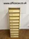 Used Microstor Steel 10 Drawer Index Cabinet.