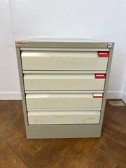 Used Sealine Steel 4 Drawer Index Cabinet.