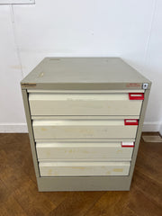 Used Sealine Steel 4 Drawer Index Cabinet.