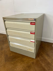 Used Sealine Steel 4 Drawer Index Cabinet.