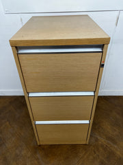 President Oak Veneer 3 Drawer Full Scap Filing Cabinet