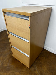 President Oak Veneer 3 Drawer Full Scap Filing Cabinet