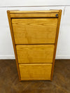 Verco Ash Veneer 3 Drawer Full Scap Filing Cabinet.