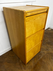 Verco Ash Veneer 3 Drawer Full Scap Filing Cabinet.