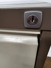 Vickers Trimline Coffee and Cream Steel 3 Drawer Full Scap Filing Cabinet.
