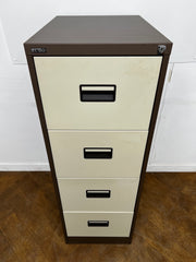 Euro Coffee and Cream Steel 4 Drawer Full Scap Filing Cabinet.