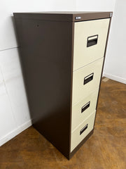 Euro Coffee and Cream Steel 4 Drawer Full Scap Filing Cabinet.