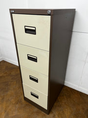 Euro Coffee and Cream Steel 4 Drawer Full Scap Filing Cabinet.