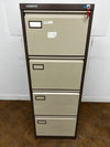 Vickers Trimline Coffee and Cream Steel 4 Drawer Full Scap Filing Cabinet.