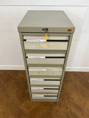 Used Grey Steel 4 Drawer Index Cabinet.