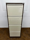 Coffee and Cream Steel 4 Drawer Full Scap Filing Cabinet.