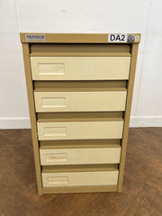 Used Microstor Steel 5 Drawer Index Cabinet.
