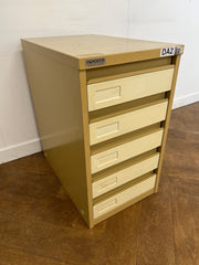 Used Microstor Steel 5 Drawer Index Cabinet.