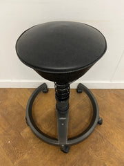 Used Aeris Swopper Stool in Black vinyl with Black Base