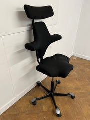 Used HAG Capisco 8107 Saddle Chair in Black Cloth with Headrest