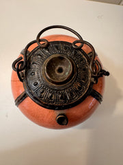 Antique Pink Porcelain Opium Pipe Late 19th Century
