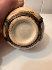 Antique Cream with Red/Yellow Pattern Porcelain Opium Pipe Late 19th Century.
