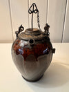 Antique Brown Porcelain Opium Pipe Late 19th Century.