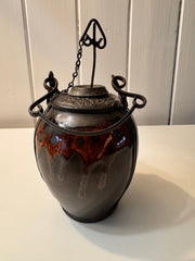 Antique Brown Porcelain Opium Pipe Late 19th Century.