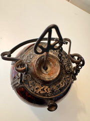 Antique Brown Porcelain Opium Pipe Late 19th Century.