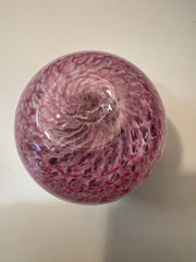 Vintage Sileda Ltd Silver Overlay Art Deco Style Hand Blown Pink Glass Perfume Bottle with Stopper