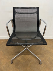 Vintage ICF EA108 Black Netweave Chrome Framed Meeting Chair