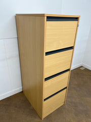 Beech 4 Drawer Filing Cabinet