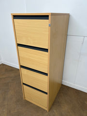 Beech 4 Drawer Filing Cabinet