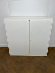 White Steel 2 Door Cupboard 1180mmh x 1200mmw x 470mmd