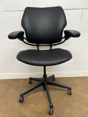 Used Humanscale Freedom Black Leather Task Chairs with Arms