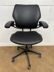 Used Humanscale Freedom Black Leather Task Chairs with Arms