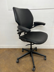 Used Humanscale Freedom Black Leather Task Chairs with Arms