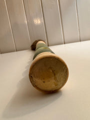 Antique Chinese Hand Carved Calligraphy Brush with Jade Bead Handle and Bone Collectible Display Piece or "Tickler"