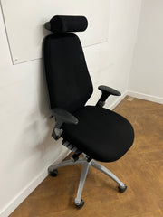 Used RH LOGIC 400 XL Orthopaedic Black Cloth Chair with Headrest.