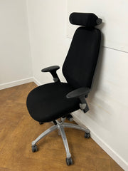 Used RH LOGIC 400 XL Orthopaedic Black Cloth Chair with Headrest.