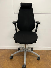 Used RH LOGIC 400 Orthopaedic Black Cloth Chair with Headrest.