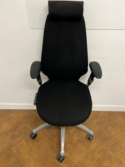 Used RH LOGIC 400 Orthopaedic Black Cloth Chair with Headrest.