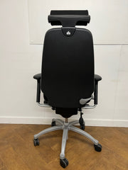 Used RH LOGIC 400 Orthopaedic Black Cloth Chair with Headrest.