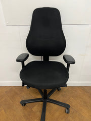 Used Orangebox FLO HBA (High Back) Black Cloth Orthopaedic Chair