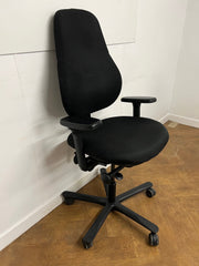 Used Orangebox FLO HBA (High Back) Black Cloth Orthopaedic Chair