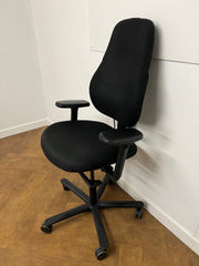 Used Orangebox FLO HBA (High Back) Black Cloth Orthopaedic Chair