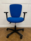 Used EFG blue cloth 2 lever adjustment swivel/typist chairs