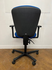 Used EFG blue cloth 2 lever adjustment swivel/typist chairs