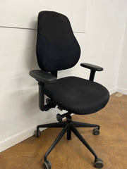 Used Orangebox FLO MBA (Medium Back) Black Cloth Orthopaedic Chair .