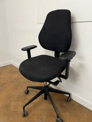 Used Orangebox FLO MBA (Medium Back) Black Cloth Orthopaedic Chair .